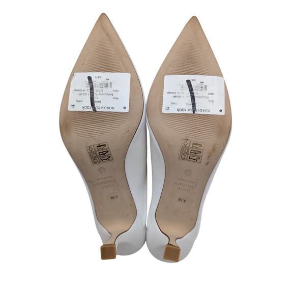 Stuart Weitzman Lula Pointed Toe Pump Women's Leather White Size US8.5B EU39 - Picture 8 of 15